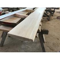 Baumscheibe, Waschtisch, Tischplatte, unbesäumt/gerade, Eiche, Baumkante 90x30x3cm